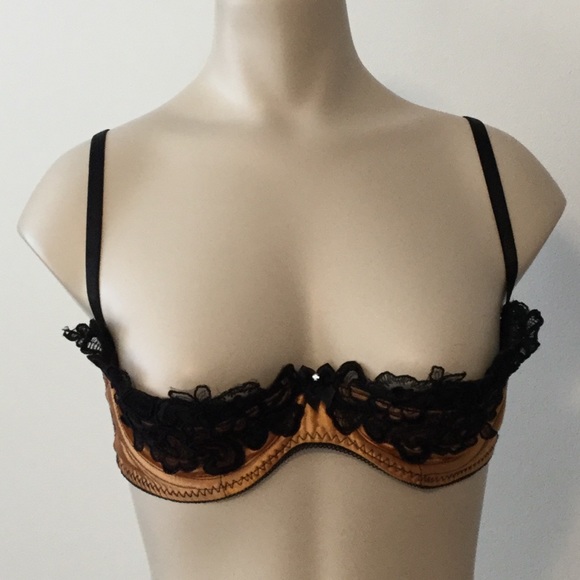 FREDERICKS OF HOLLYWOOD Vintage Quarter Bra sz 34 - Picture 2 of 8